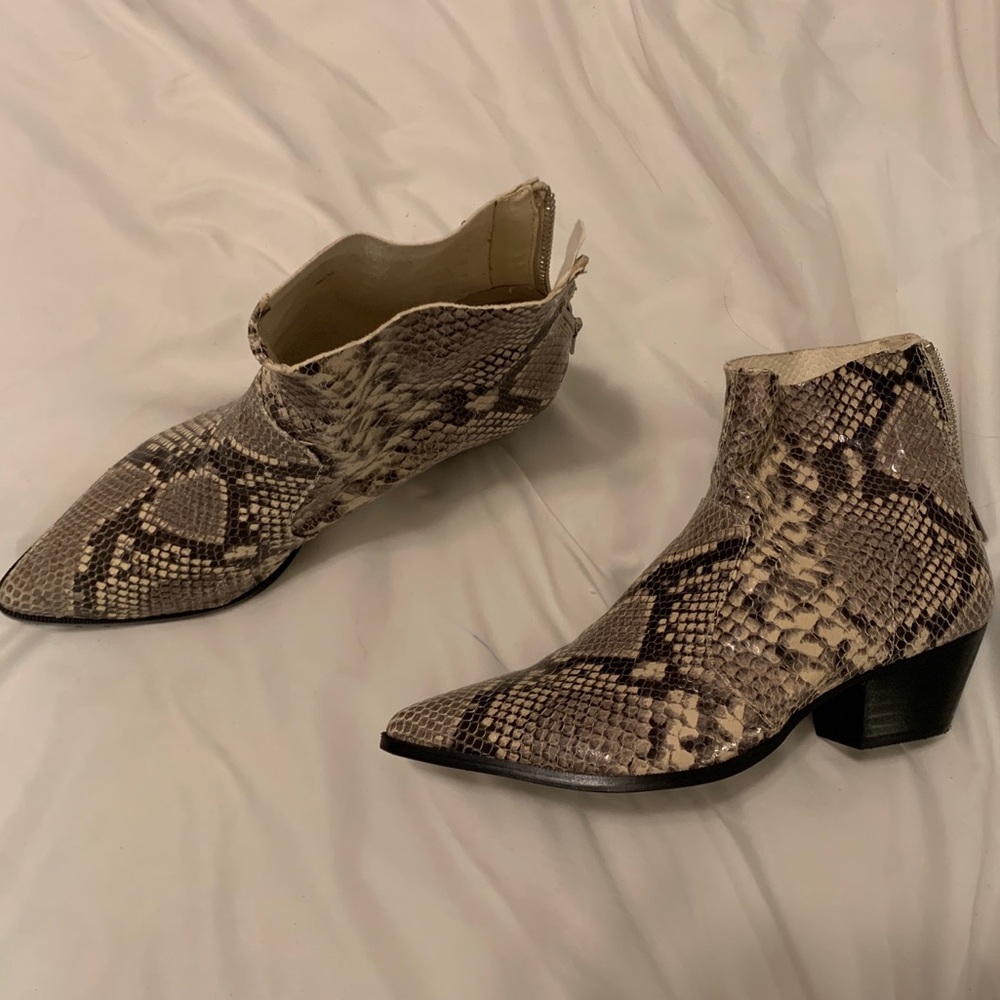 Steve Madden snakeskin booties